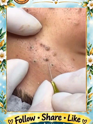 Deep Blackhead Extraction & Satisfying Popping | Wait for the most satisfying pop 😳🫣 You won’t believe what comes out! #pimplepoppersatisfying #Acne #pimple #Blackhead #Satisfying