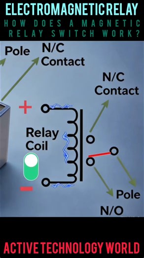 How does a magnetic relay switch work?
