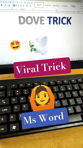 Dove 🕊️ Shortcut Trick Ms Word #shorts #tranding #computer #keyboard