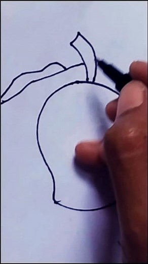 mango 🥭 Drawing in 15 second || Easy Mango Drawing #shorts #drawing