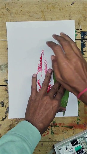 Mango Leaf Printing Art 🌿 Easy Nature Painting Idea | Creative Leaf Print Design