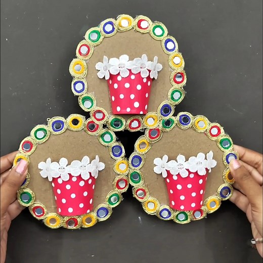 3.9K views · 23 reactions | Cute carft making for Home _ Using Old CD and Cups #decor #cute #craft #fun | Creative ViNii | Facebook