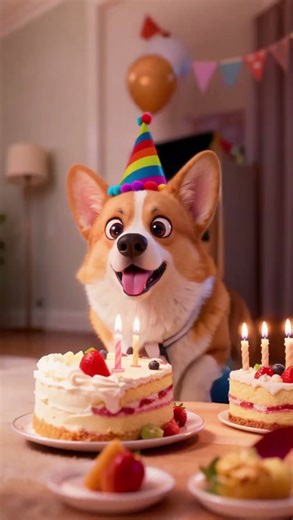 cute dogs eating cakes