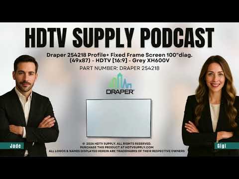 Draper 254218 Profile+ Fixed Frame Screen 100"diag. (49x87) - HDTV [16:9] - Grey XH600V