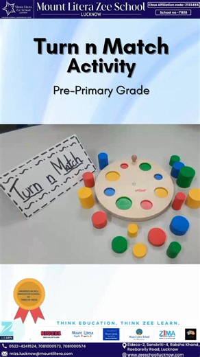 20 reactions | Turning, matching, and smiling all the way  Through this fun Turn & Match activity, our little ones explored colours, shapes, and patterns while learning to concentrate and think independently. #mountliterazeeschool #mountliterazeeschoollucknow #bestcbseschoolinlucknow #CBSESchool #ZeeLearn #PrePrimaryLearning #HolisticDevelopment | Mount Litera Zee School Lucknow | Facebook