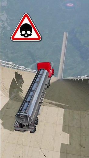 TANKER TRUCK VS MEGA RAMP 🔥 Best Cars, Trucks, Buses Game Simulator Vehicles Shorts Gameplay Video