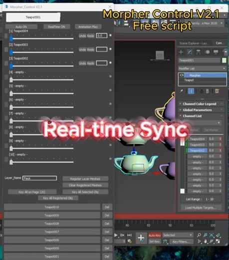 3ds Max Morpher Control V2.1 🫖 (Free Script)