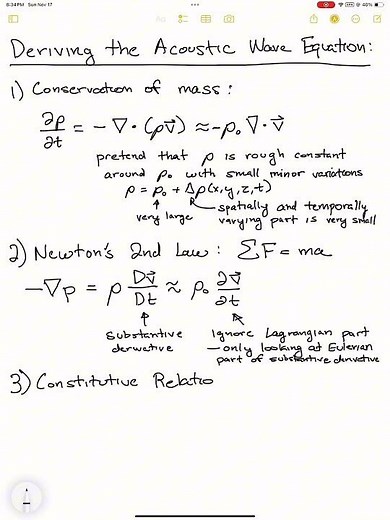 Deriving the Acoustic Wave Equation #math #physics #ytshorts