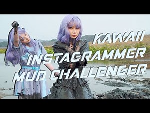MUD CHALLENGE | Kawaii Harajuku Girl Ruins Her Dress & Buffalo sneakers in Mud | Muddy Girl | WAM