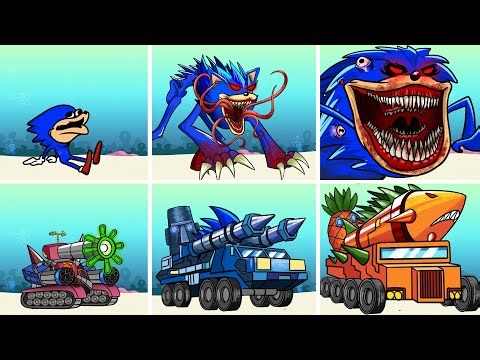 ALL SPONGEBOB TITAN ROBOT Houses vs The Sonic Tapes | Animation Cartoon