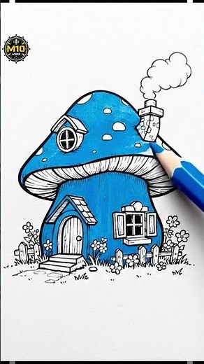 ASMR Coloring | The Smurfs’ Mushroom-Shaped House 🍄🏡 (No Talking)