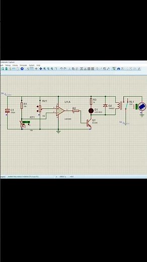 Temperature-Controlled Relay Circuit Simulation in Proteus | LM358 & BC548