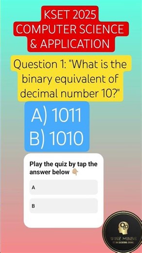 KSET 2025 | computer science and applications | quiz | MCQ #shorts #computerscience #wiseminds22