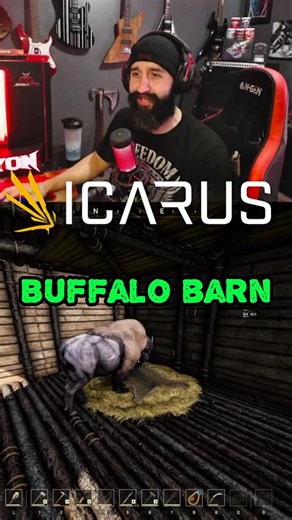 Icarus gameplay. Finishing the barn build and bringing the buffalo to its new home. Feel free to follow me for more of this survival simulator game. #i̇carus #survivalgames #simulatorgames #gameplay | Nick Lyon