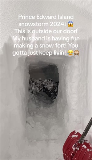 Prince Edward Island snowstorm 2024! 😱This is right outside our door and windows on main level of our home! My husband is having fun making a snow fort! You gotta just keep livin! 😂🙈 #winter #canadiantiktok #canadianwinter #wintervibes #wintertime #winterproblems #snowedin #snow #snowstorm2024 #winterfun #snowstorm #princeedwardisland #snowday #canada #canadian #discovercharlottetown #cbcnewscanada @Discover Charlottetown @CBC News #maritimes