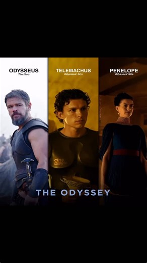 Movie Magic With Brian on Instagram: "The epic journey begins… The Odyssey 🐎✨ • Matt Damon brings Odysseus to life • Tom Holland stars as Telemachus • Anne Hathaway embodies Penelope 🎥 A grand vision directed by Christopher Nolan #TheOdyssey"