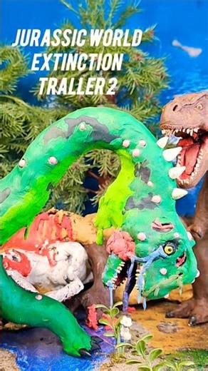 Jurassic World Rebirth Stop Motion - Tyrannosaurus Rex vs D-Rex Zombie Movie Trailer #shorts