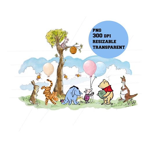 Vintage Winnie the Pooh Clipart Bundle: Classic Pooh & Friends PNG (digital Download) - Etsy