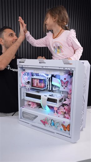 Edgar Oganesyan on Instagram: "Today marks the day that I built an all white @asusrog Gaming PC with my beautiful daughter Shayla. A dream that I’ve had for the longest time. She was the best little helper and co-host and together we made a perfect team! ❤️ Check out the full video on my YT if you guys want to show some love and support and learn about the ROG giveaway where you can win up to $12,000 In prizes!🙏🏻 PS. Link to Sakura Fan grills in bio (Etsy Store) #rog #asus #pc #daughter #famil
