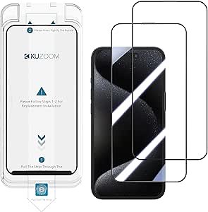 2 Pack 9H Hardness Shatterproof Tempered Glass Screen Protector Install kit for iPhone 13 14 15/13 Pro 14 Pro 15 Pro/14 Plus 15 Plus/13 Pro Max 14 Pro Max 15 Pro Max (HD Clear, 15 Pro Max)