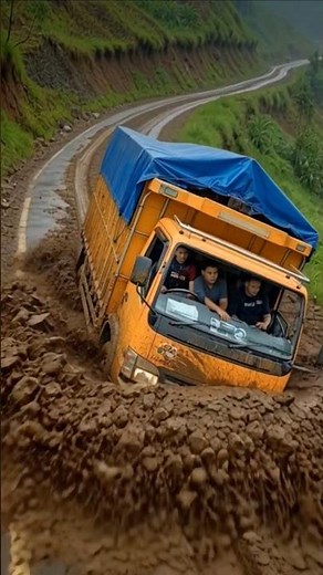 Truck Sinks Deep Into Mud 😱 | Real Disaster Moment #shorts