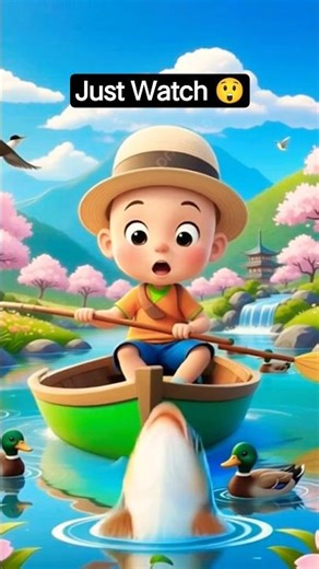 Cute Baby’s Boat Ride😍 | Wait for It 😱 | #cute #shorts #ytshorts #monk #cutebaby #fish #trending #ai