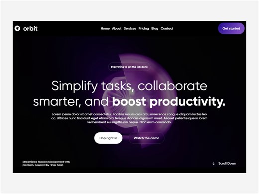 Landing Page Orbit 3D Animation