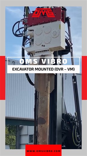 OMS Excavator Mounted Resonance Free Vibratory Hammer If have a project in the city center or near the historical buildings and the project requires an excavator, the OVR VM series is for you! OVR VM series especially provide a simple and practical use because of; 📌 Easily adapted to the excavator by connection bracket produced by OMS 📌 Ergonomic design 📌 Full safe movement around link yoke 📌 Double or single clamping the steel tube piles can be driven easily and powerfully 📌 Resonance free