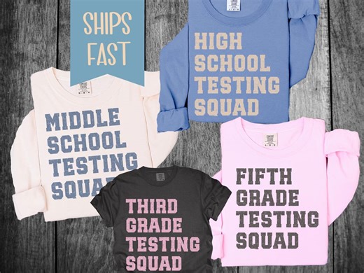Testing Day Group Matching T-shirt, Test Monitor Long Sleeve Shirt, Comfort Colors Survival Crew, M-step, Starr, Grade Testing Squad - Etsy