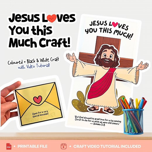 Romans 5:8 Pop-up Card Craft | God’s Love Kids Craft | Video Tutorial Included - Etsy