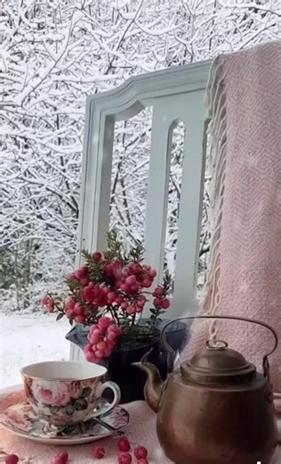 Serene Winter Landscapes with Snowy Trees and Sunlight