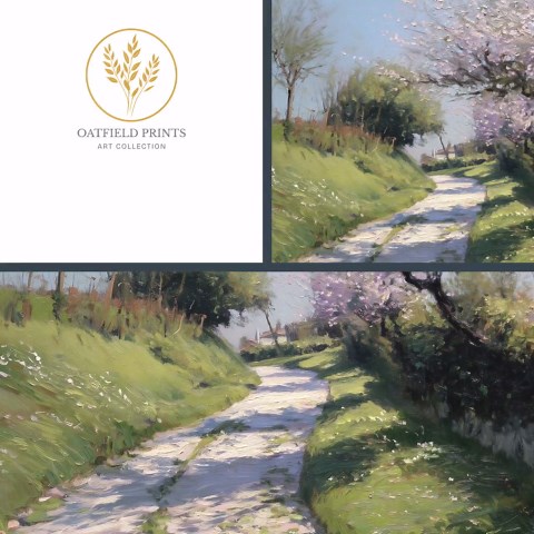 Rustic Spring Country Lane Printable - Serene Cottagecore Lane With Blossoming Trees, Pastoral Landscape (digital Download) - Etsy