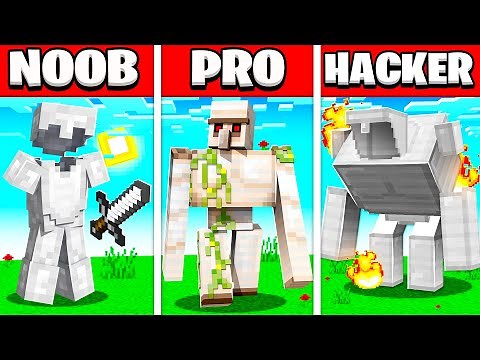 NOOB vs PRO vs HACKER GOLEMS in MINECRAFT!