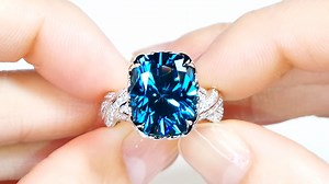Blue Zircon Ring at 14.90 carats by Kat Florence. Please message Contact@KatFlorence.com for more details on this piece. Visit https://www.katflorence.com | KAT FLORENCE