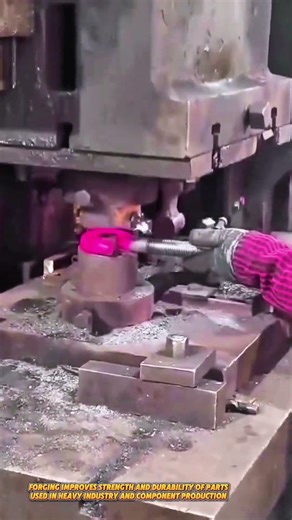 Hot Forging Press Machine Shapes Red Hot Steel into Precision Industrial Parts #machine