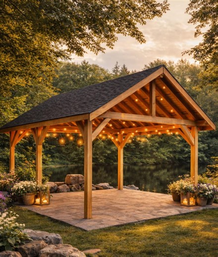 16 X 24 Outdoor Pavilion Plans | Large DIY Backyard Patio Shelter (PDF Download) - Etsy