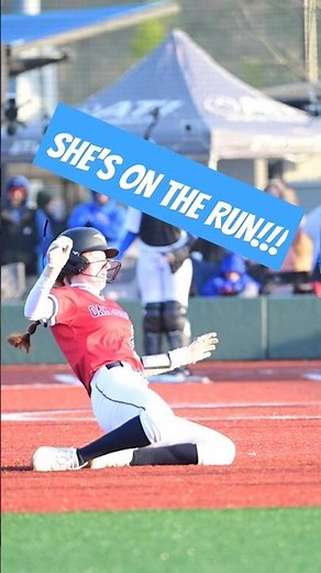 🥎 Base Hit into the Gap… and Slides In Style! #softball
