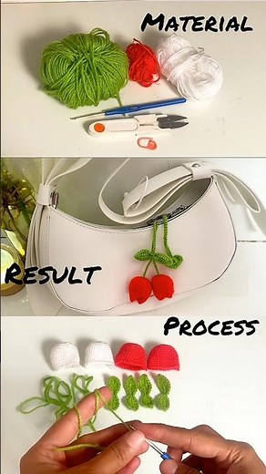 Cute Crochet tulip Keychain Tutorial 🧶 Easy DIY for Beginners