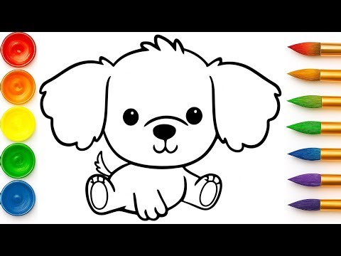 How to Draw and Color a Cute Puppy | Step by Step