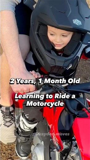 At 2 years and 1 month old, Kayden is learning how to ride his Honda CRF50F.