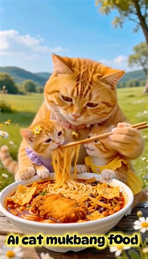 AI cat mukbang food #shorts #shortvideo