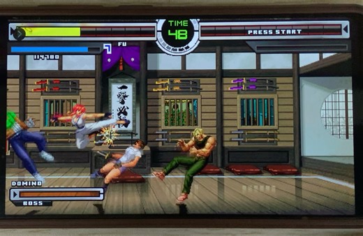 【ANDROID-OPENBOR】用蓝牙手柄操作安卓VIVO-Y89手机畅玩OPENBOR游戏：拳皇Z·另一条路过关版 功夫女 第三关随便玩玩