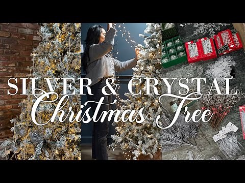 SILVER & CRYSTAL Flocked Christmas Tree | Decorating Tree 5 out of 6