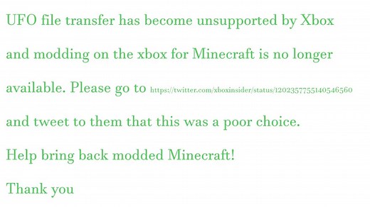 Xbox insiders UFO file transfer fix in discription modded Minecraft. Bedrock edition mods modding