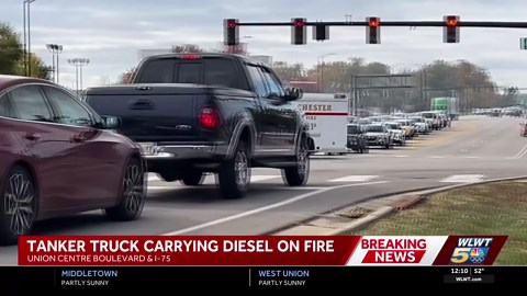 Massive tanker truck fire shuts down overpass, ramps at I-75