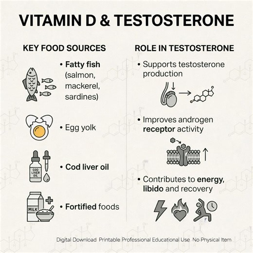 Vitamin D & Testosterone – Food Sources and Hormonal Effects (science-based Visual) - Etsy Australia
