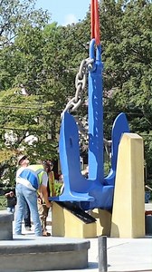 We "dropped anchor" at Danville High School's new Anchor Plaza today! It's a real anchor and was donated by a DHS graduate. 🏗⚓ The Anchor Plaza project includes accessibility improvements at the entrance of the building and will include an outdoor classroom space where the anchor is displayed. #DISD #InspiringExcellence #DanvilleProud | Danville Schools