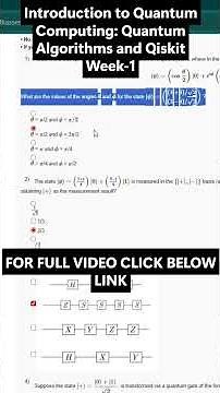NPTEL Introduction to Quantum Computing: Quantum Algorithms and Qiskit Week 1 Assignment Answers