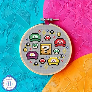 Super Mario Bros Version Two Easy Cross Stitch Pattern for Beginners, Retro Embroidery, Nintendo Videogame, Cute Cozy DIY (instant Download) - Etsy UK