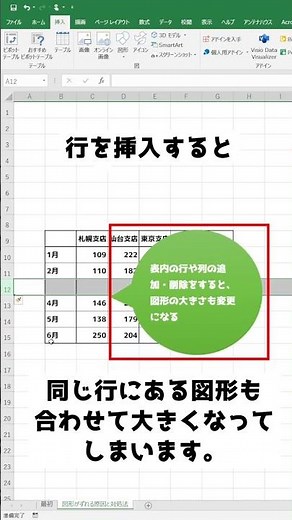 【15秒でわかる】Excelで挿入した図形がずれてしまうときの対処法① #shortsfeed